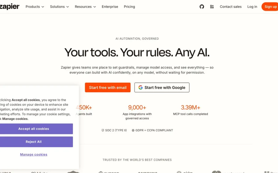 Zapier website
